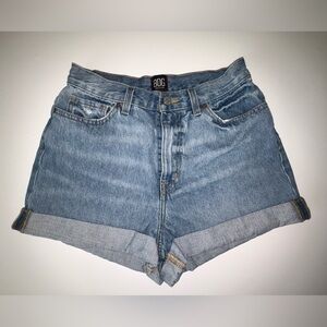 BDG Urban Outfitters High Rise Denim Shorts Light Wash Cuffed
